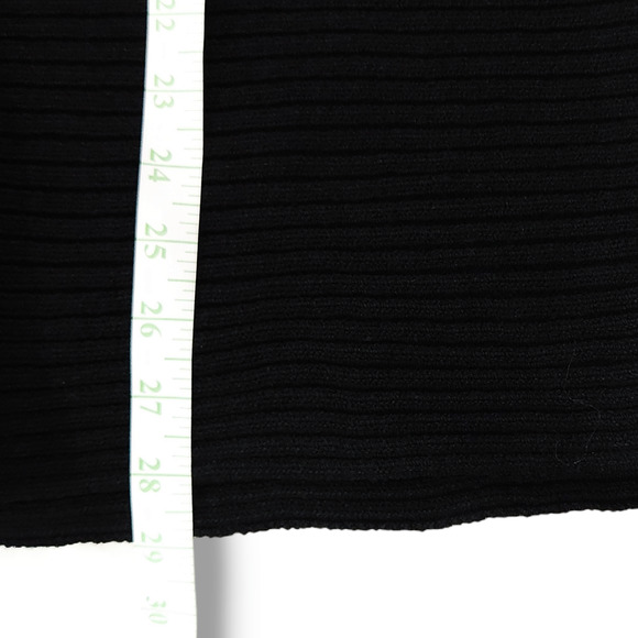 VTG EUC Helen Hsu N.Y. Made USA Wool Blend Open Front Ribbed Cardigan Sz S Black - Picture 8 of 9